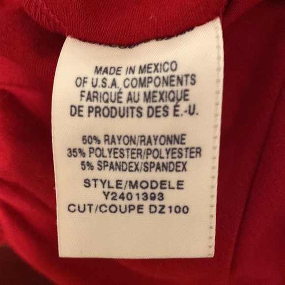 Guess maroon long sleeve top elastic scoop neck - Picture 5 of 5